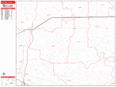 Monterey Park Digital Map Red Line Style